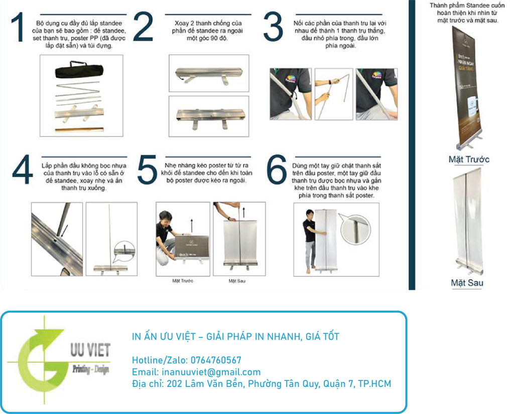 Cách lắp standee cuốn