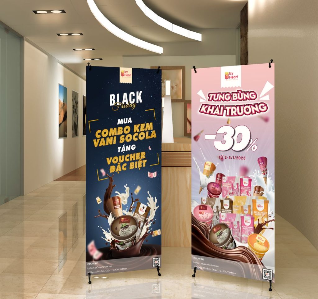 In pp standee chữ X